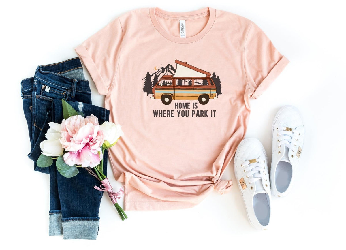 T-Shirt-Home Is Where You Park It T-Shirt-S-Heather Peach-Jack N Roy