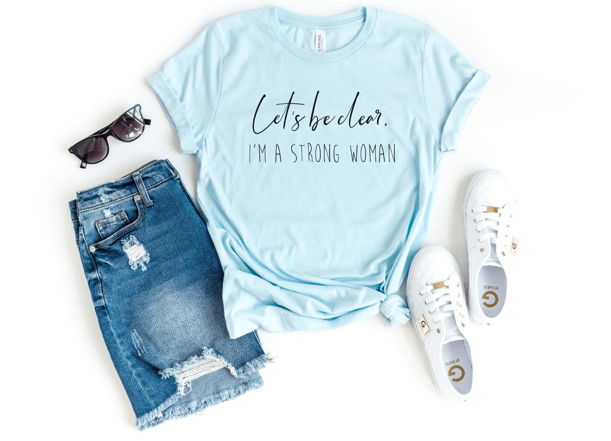 T-Shirt-I Am a Strong Woman T-Shirt-S-Heather Ice Blue-Jack N Roy