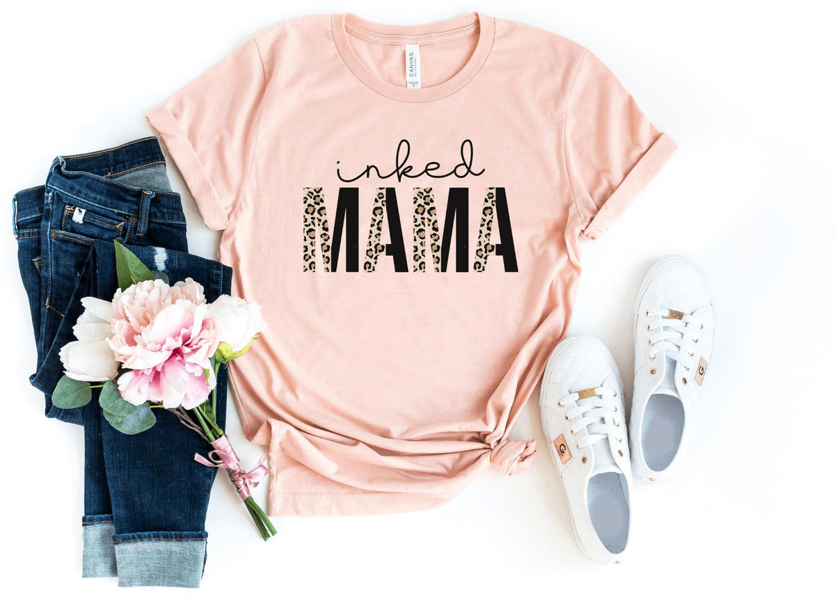 T-Shirt-Inked Mama T-Shirt-S-Heather Peach-Jack N Roy