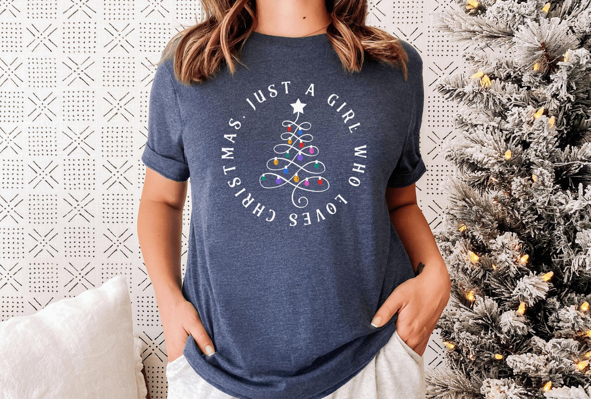 T-Shirt-Just A Girl Who Loves Christmas T-Shirt-Jack N Roy