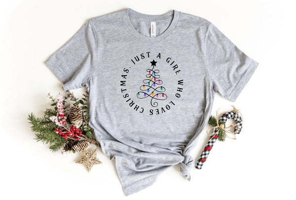 T-Shirt-Just A Girl Who Loves Christmas T-Shirt-S-Athletic Heather-Jack N Roy