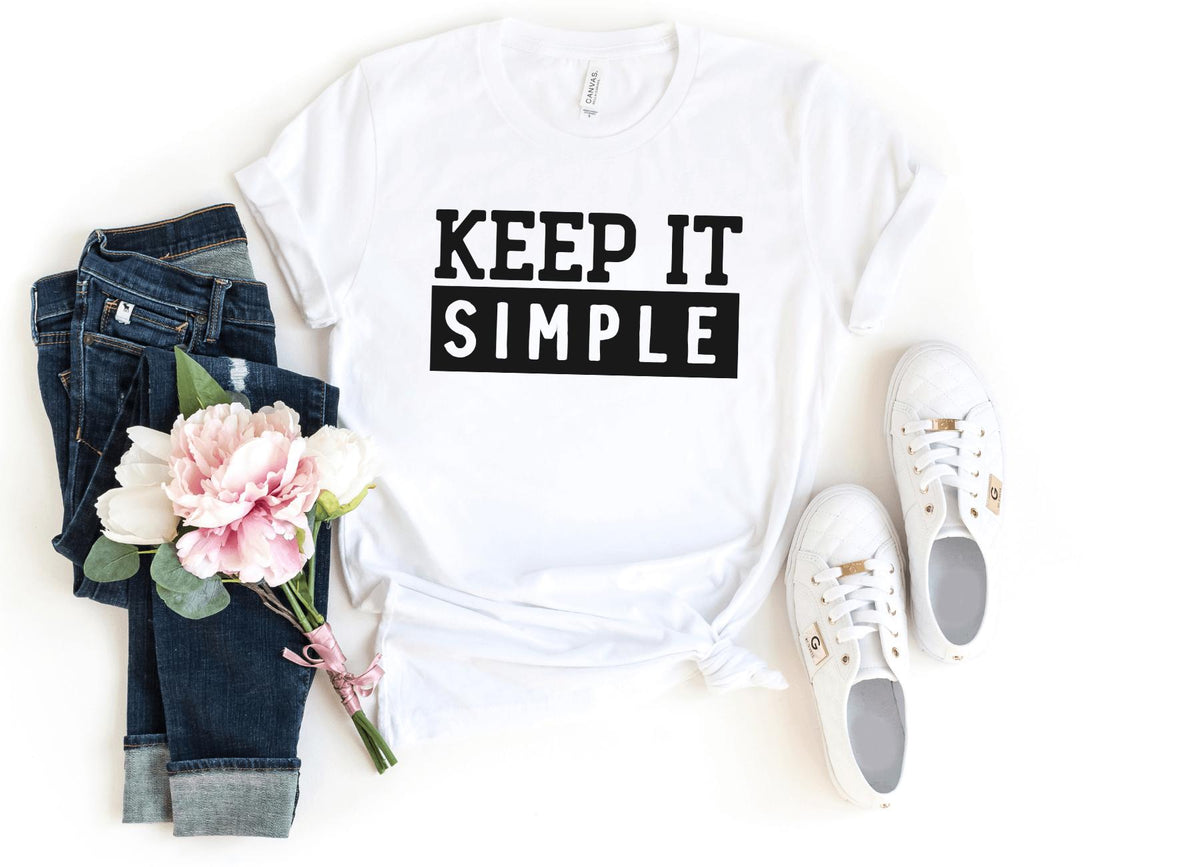 T-Shirt-Keep it Simple T-Shirt-S-White-Jack N Roy