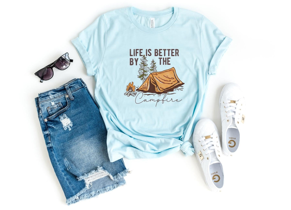 T-Shirt-Life Is Better By The Campfire T-Shirt-S-Heather Ice Blue-Jack N Roy