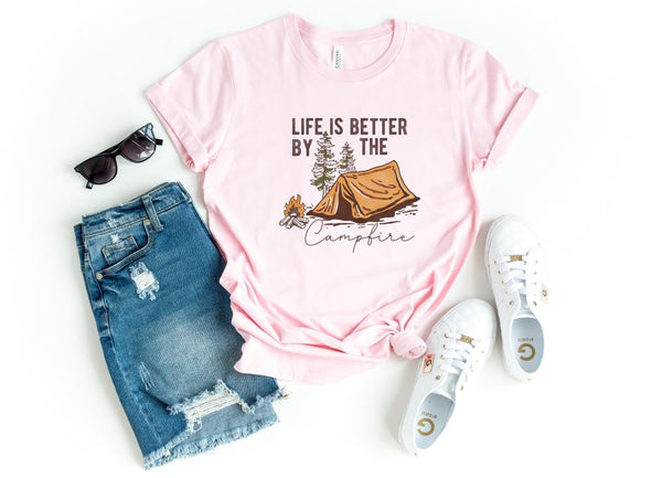 T-Shirt-Life Is Better By The Campfire T-Shirt-S-Pink-Jack N Roy