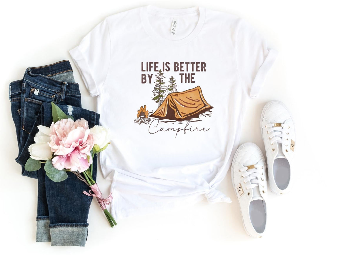 T-Shirt-Life Is Better By The Campfire T-Shirt-S-White-Jack N Roy