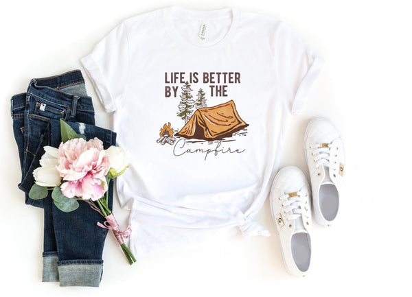 T-Shirt-Life Is Better By The Campfire T-Shirt-S-White-Jack N Roy