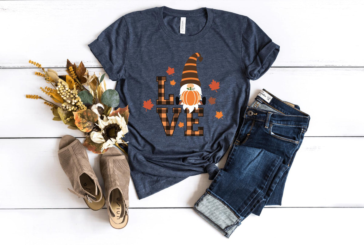 T-Shirt-Lovely Fall Gnome T-Shirt-S-Heather Navy-Jack N Roy