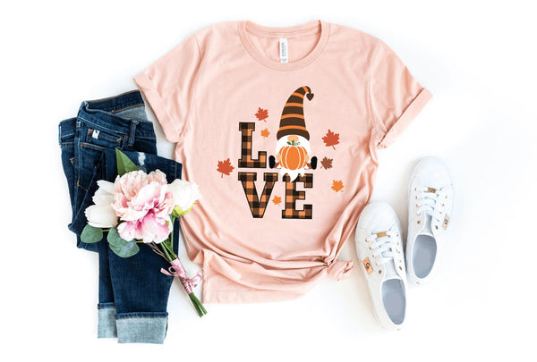 T-Shirt-Lovely Fall Gnome T-Shirt-S-Heather Peach-Jack N Roy