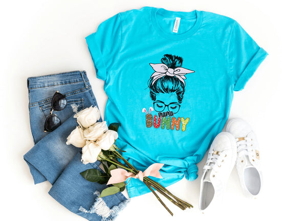 T-Shirt-Mama Bunny T-Shirt-S-Turquoise-Jack N Roy