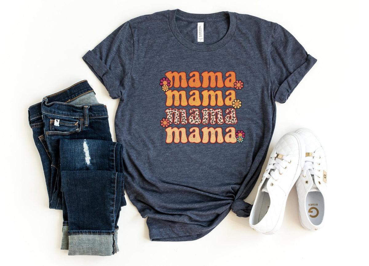 T-Shirt-Mama Mama Mama T-Shirt-S-Heather Navy-Jack N Roy