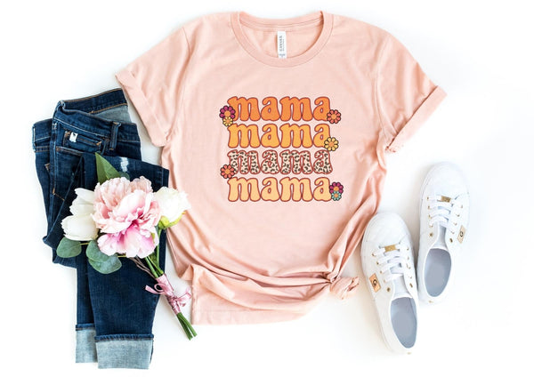 T-Shirt-Mama Mama Mama T-Shirt-S-Heather Peach-Jack N Roy