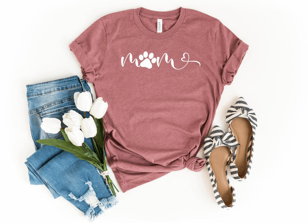 T-Shirt-Mom Paw T-Shirt-S-Heather Mauve-Jack N Roy