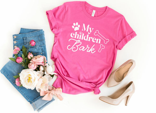 T-Shirt-My Children Bark T-Shirt-S-Charity Pink-Jack N Roy