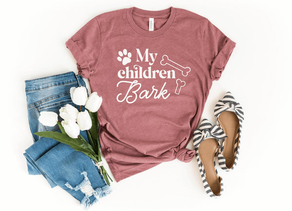 T-Shirt-My Children Bark T-Shirt-S-Heather Mauve-Jack N Roy