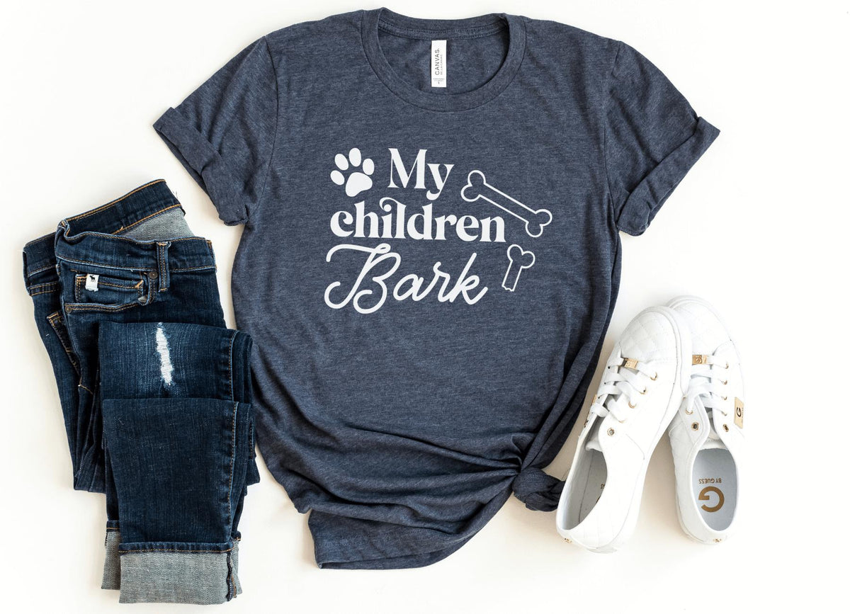 T-Shirt-My Children Bark T-Shirt-S-Heather Navy-Jack N Roy