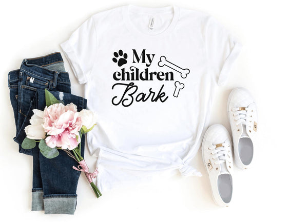 T-Shirt-My Children Bark T-Shirt-S-White-Jack N Roy