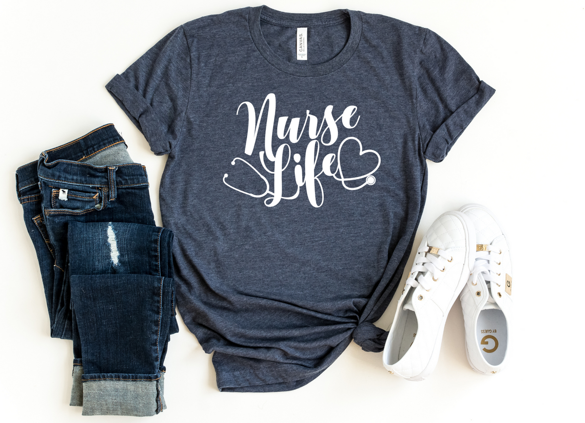 T-Shirt-Nurse Life T-Shirt-S-Heather Navy-Jack N Roy