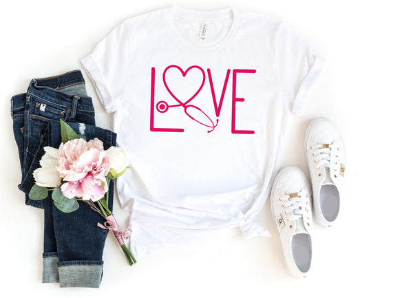 T-Shirt-Nurse Love T-Shirt-S-White-Jack N Roy