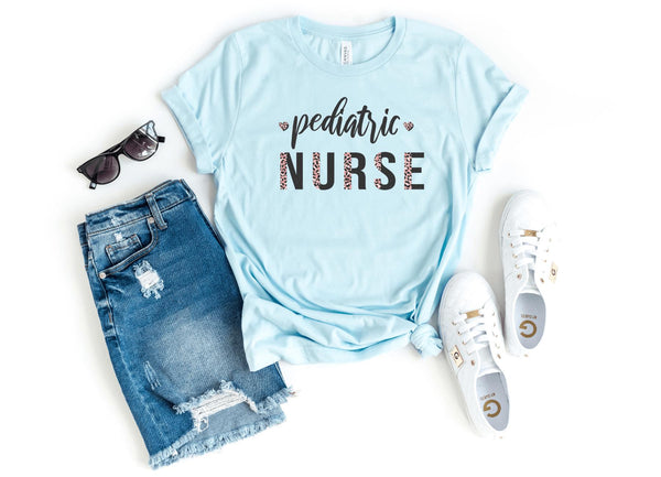 T-Shirt-Pediatric Nurse T-Shirt-S-Heather Ice Blue-Jack N Roy