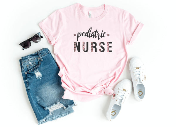 T-Shirt-Pediatric Nurse T-Shirt-S-Pink-Jack N Roy