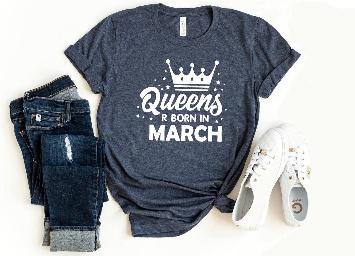 T-Shirt-Queen's Birthday (Customize Your Month) T-Shirt-S-Heather Navy-Jack N Roy