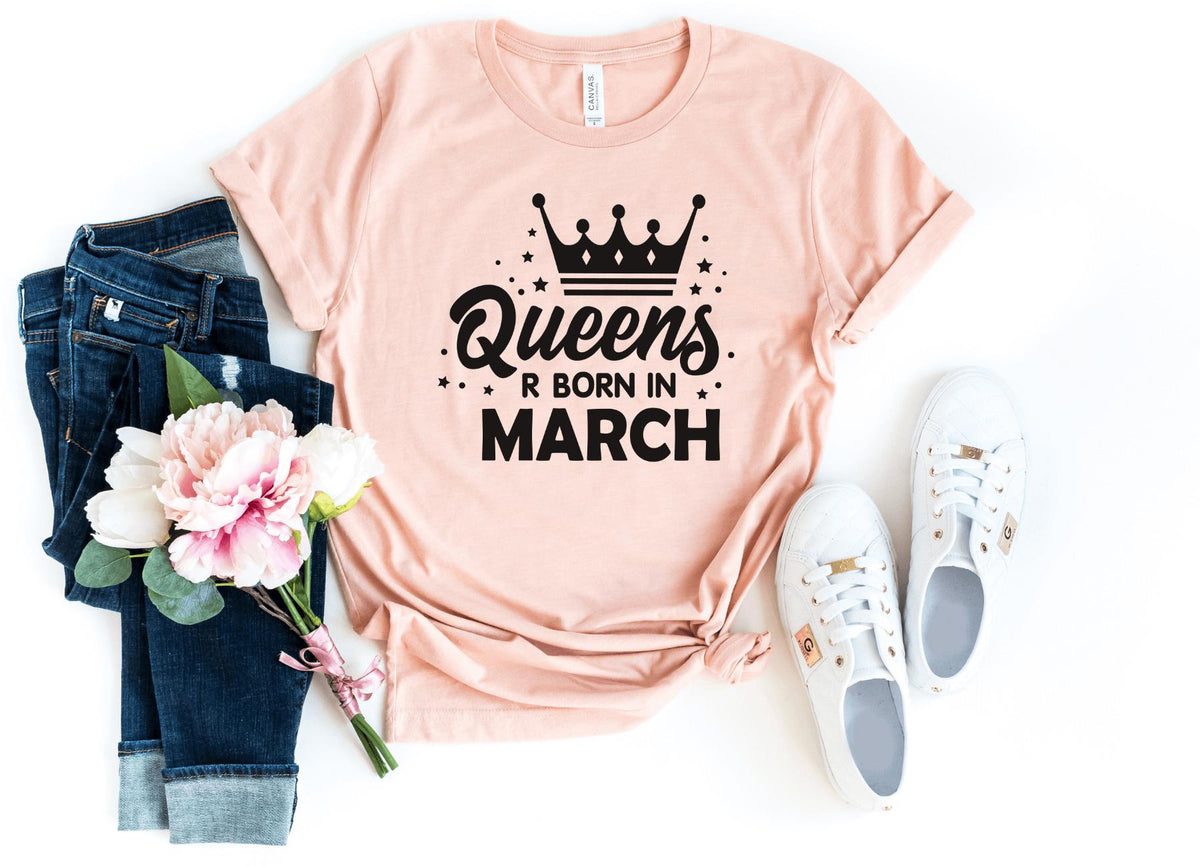 T-Shirt-Queen's Birthday (Customize Your Month) T-Shirt-S-Heather Peach-Jack N Roy