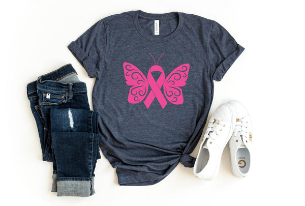 T-Shirt-Ribbon Butterfly T-Shirt 🎗️-S-Navy-Jack N Roy