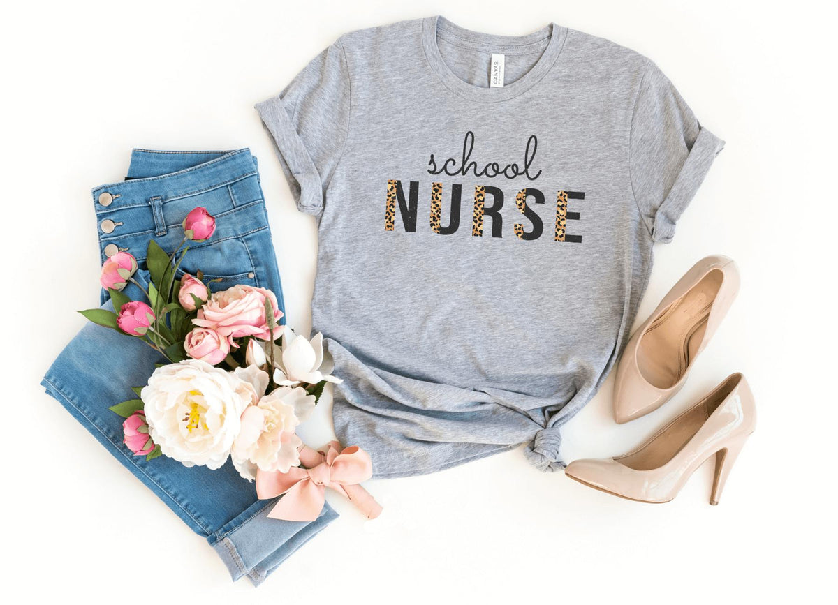 T-Shirt-School Nurse T-Shirt-S-Athletic Heather-Jack N Roy