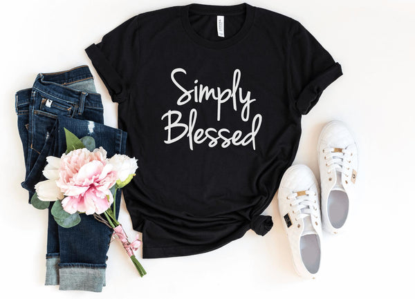 T-Shirt-Simply Blessed T-Shirt-S-Black-Jack N Roy