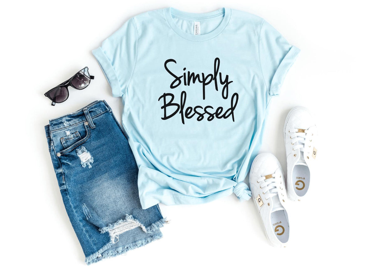 T-Shirt-Simply Blessed T-Shirt-S-Heather Ice Blue-Jack N Roy