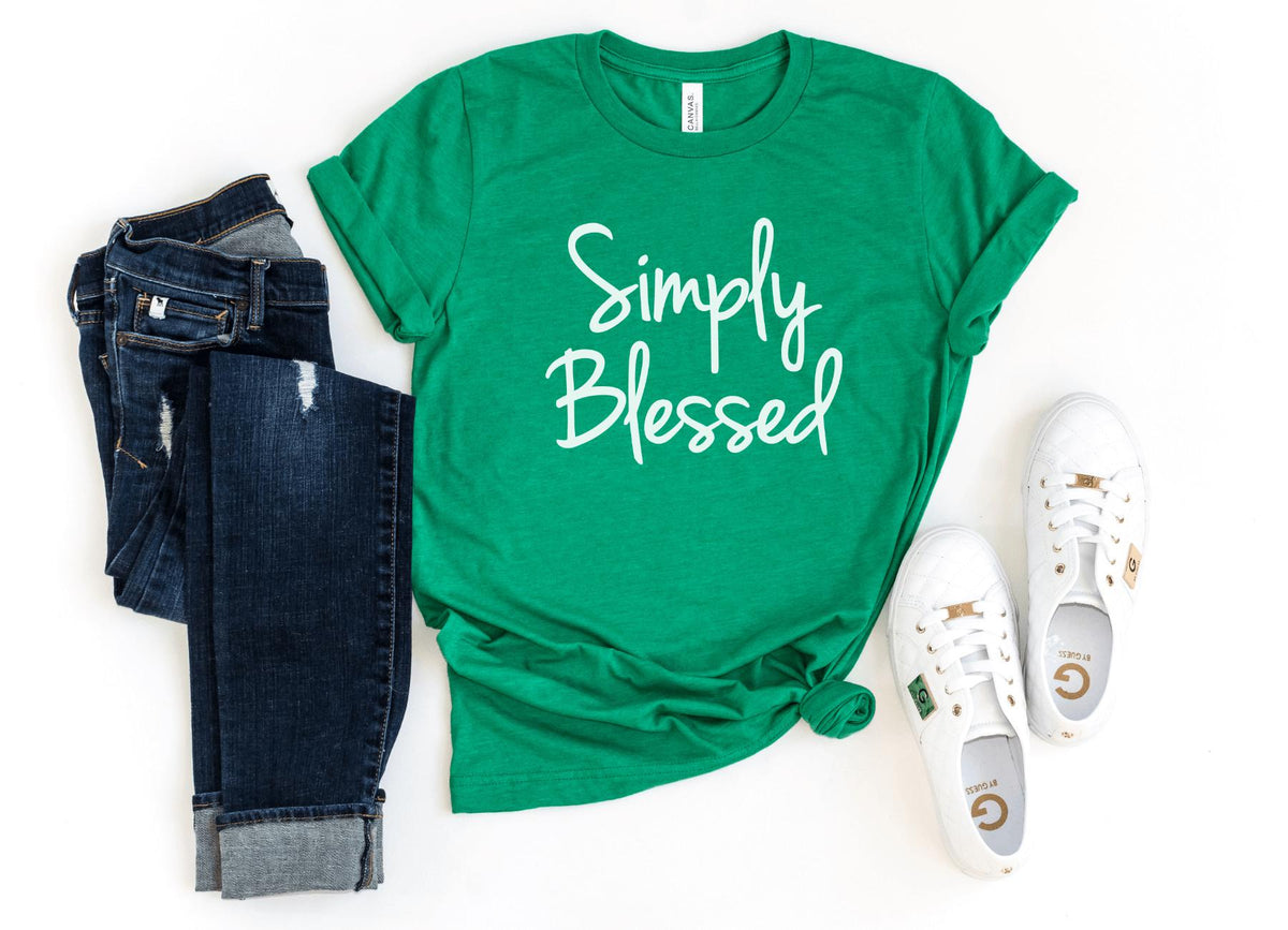 T-Shirt-Simply Blessed T-Shirt-S-Heather Kelly-Jack N Roy