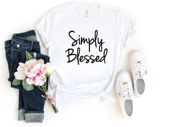 T-Shirt-Simply Blessed T-Shirt-S-White-Jack N Roy