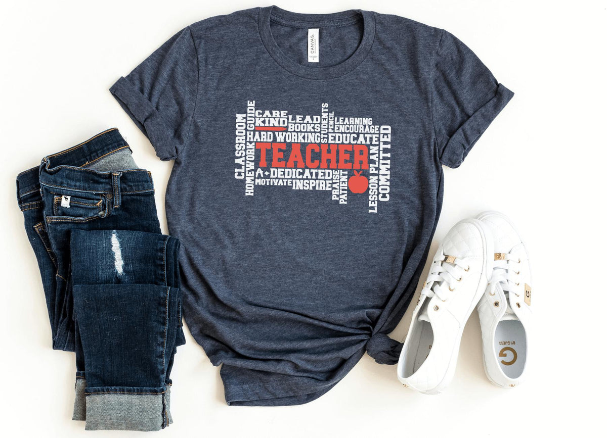 T-Shirt-TEACHER T-Shirt-S-Heather Navy-Jack N Roy