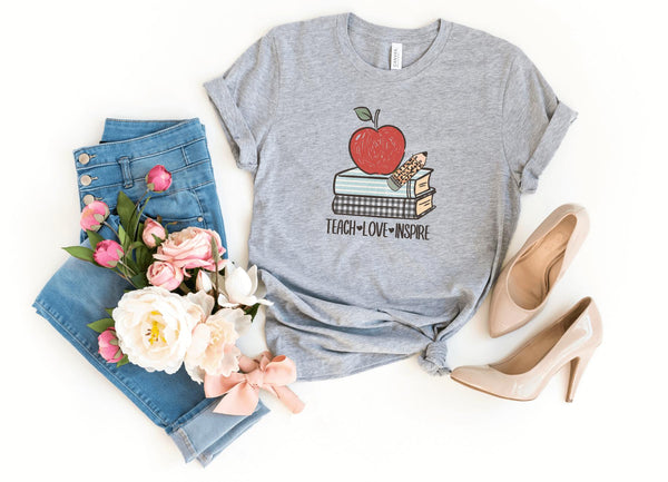 T-Shirt-Teach Love Inspire (Book) T-Shirt-S-Athletic Heather-Jack N Roy