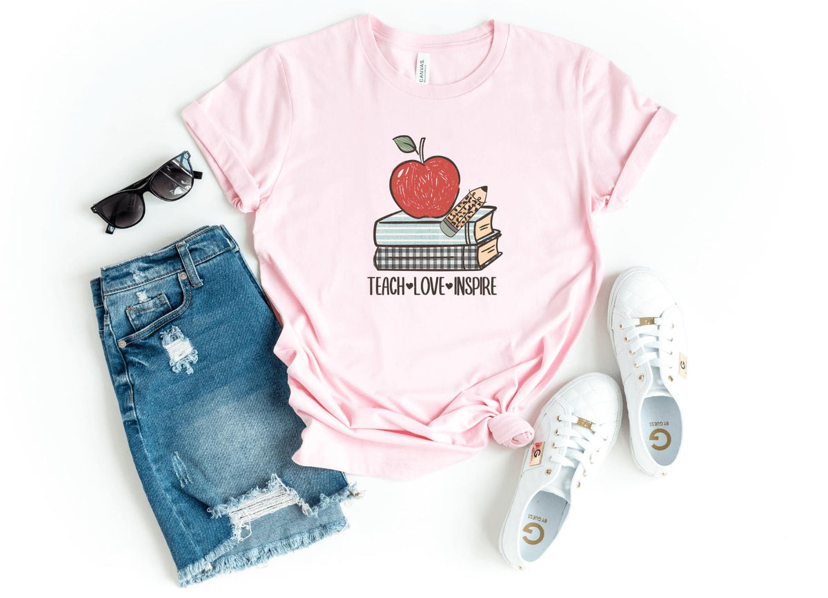 T-Shirt-Teach Love Inspire (Book) T-Shirt-S-Pink-Jack N Roy