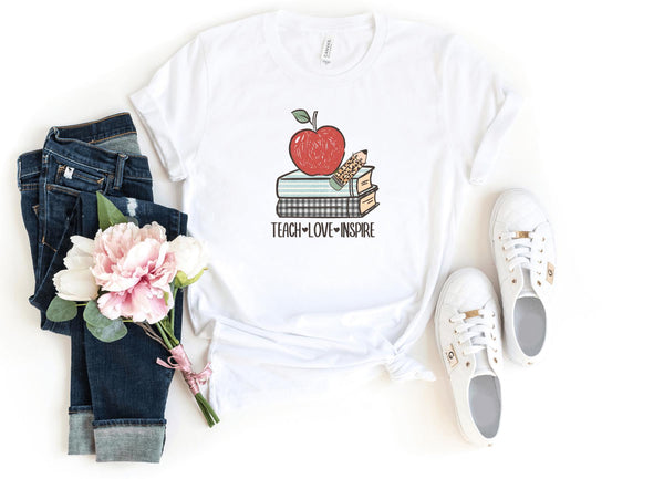 T-Shirt-Teach Love Inspire (Book) T-Shirt-S-White-Jack N Roy