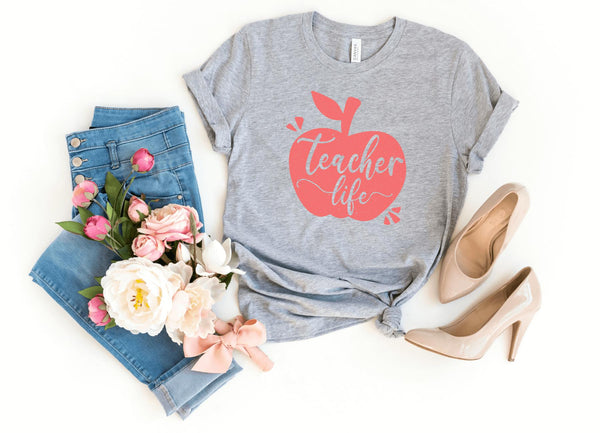 T-Shirt-Teacher Life T-Shirt-S-Athletic Heather-Jack N Roy