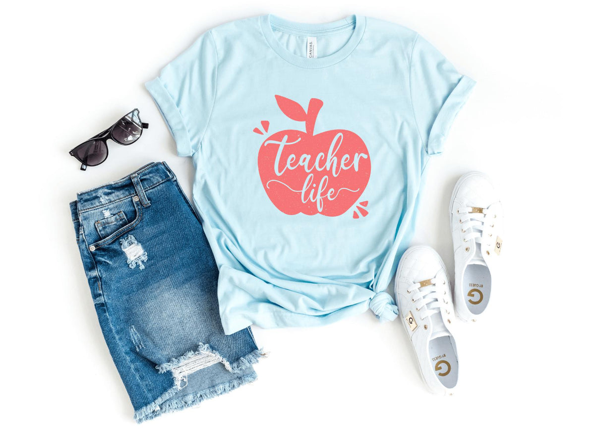 T-Shirt-Teacher Life T-Shirt-S-Heather Ice Blue-Jack N Roy