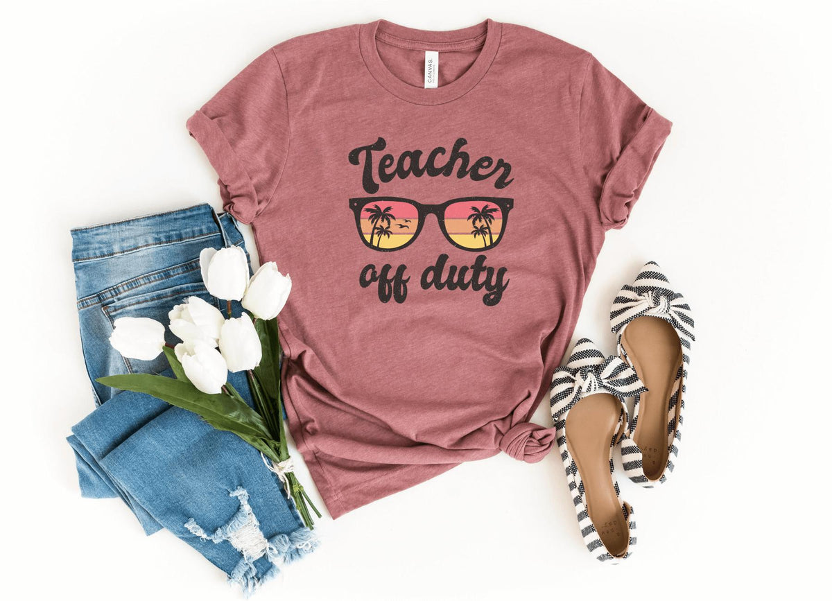 T-Shirt-Teacher Off Duty T-Shirt-S-Heather Mauve-Jack N Roy