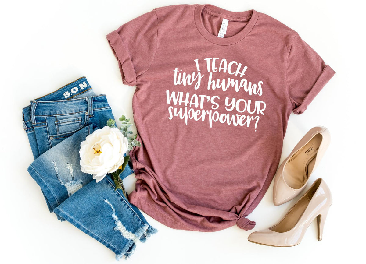 T-Shirt-Teacher's superpowers T-Shirt-S-Heather Mauve-Jack N Roy