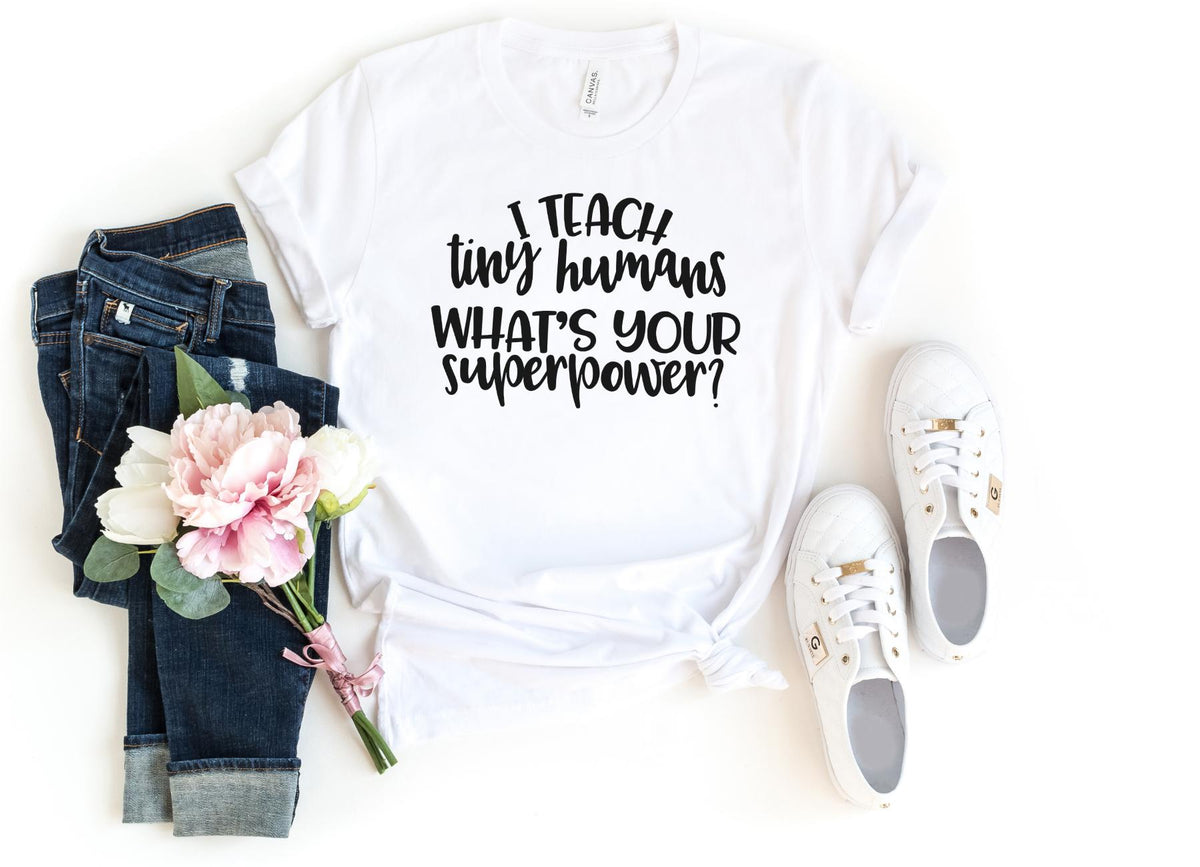 T-Shirt-Teacher's superpowers T-Shirt-S-White-Jack N Roy