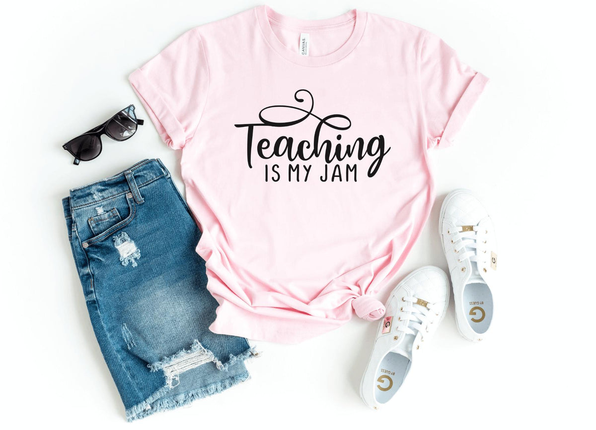 T-Shirt-Teaching Is My Jam T-Shirt-S-Pink-Jack N Roy