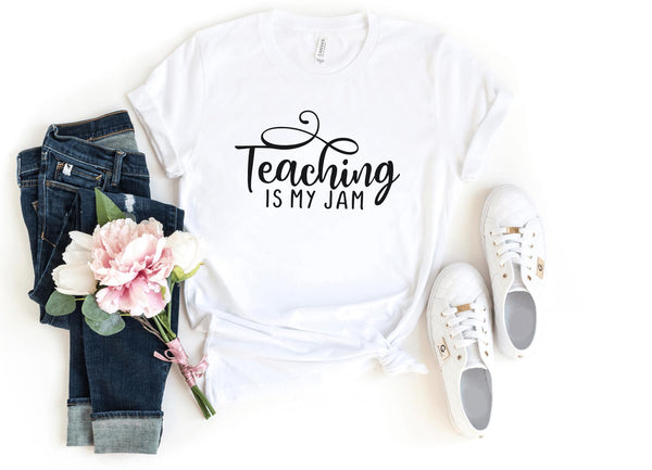 T-Shirt-Teaching Is My Jam T-Shirt-S-White-Jack N Roy