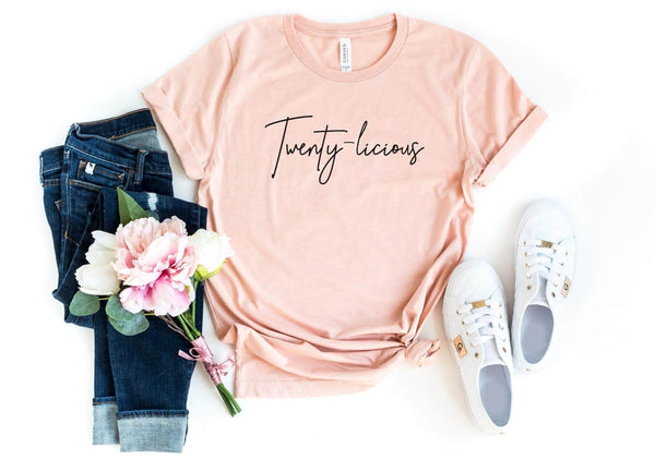 T-Shirt-Twenty-licious T-Shirt-S-Heather Peach-Jack N Roy