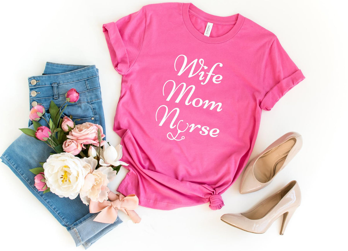 T-Shirt-Wife Mom Nurse T-Shirt-S-Charity Pink-Jack N Roy