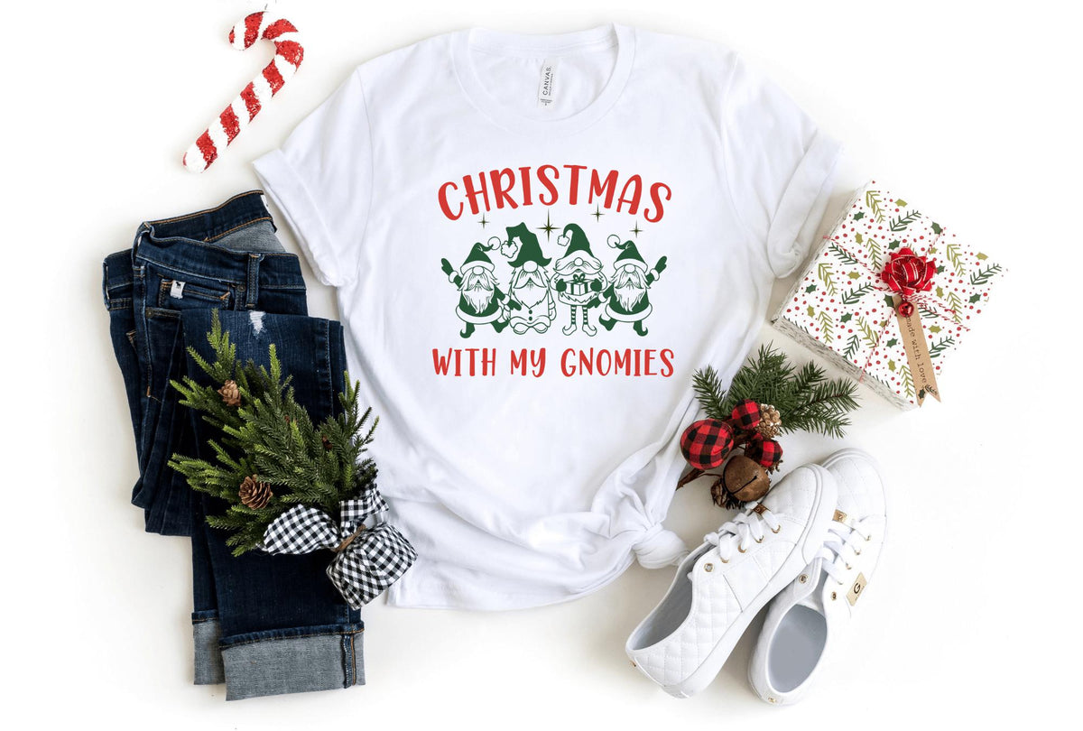 T-Shirt-X-MAS With My Gnomies T-Shirt-S-White-Jack N Roy