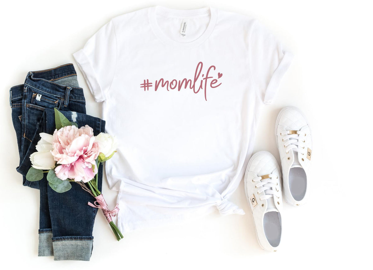 T-Shirt-# momlife T-Shirt-S-White-Jack N Roy