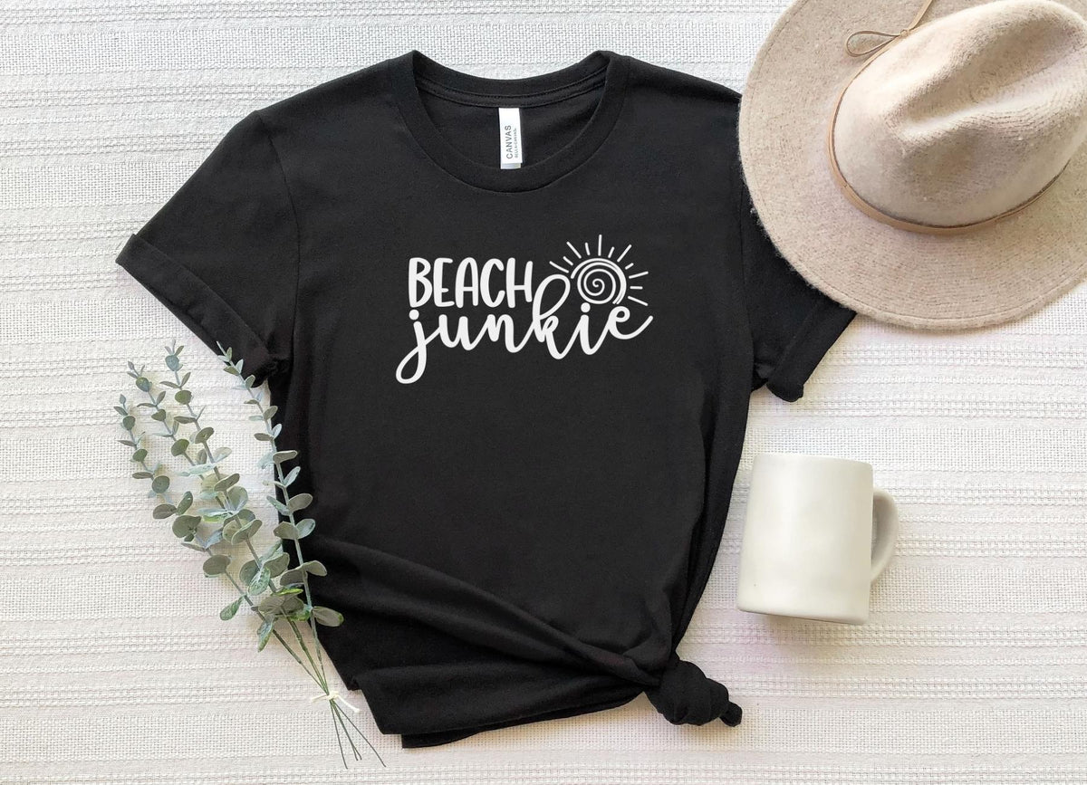 T-Shirt-Beach Junkie T-Shirt-S-Black-Jack N Roy