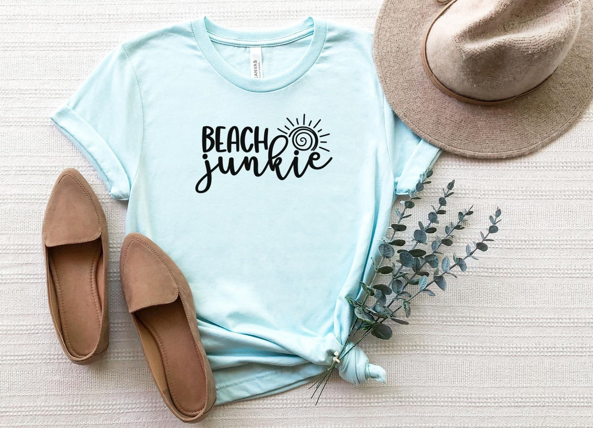 T-Shirt-Beach Junkie T-Shirt-S-Heather Ice Blue-Jack N Roy