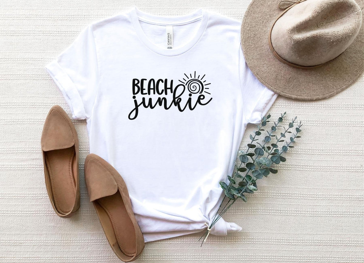 T-Shirt-Beach Junkie T-Shirt-S-White-Jack N Roy